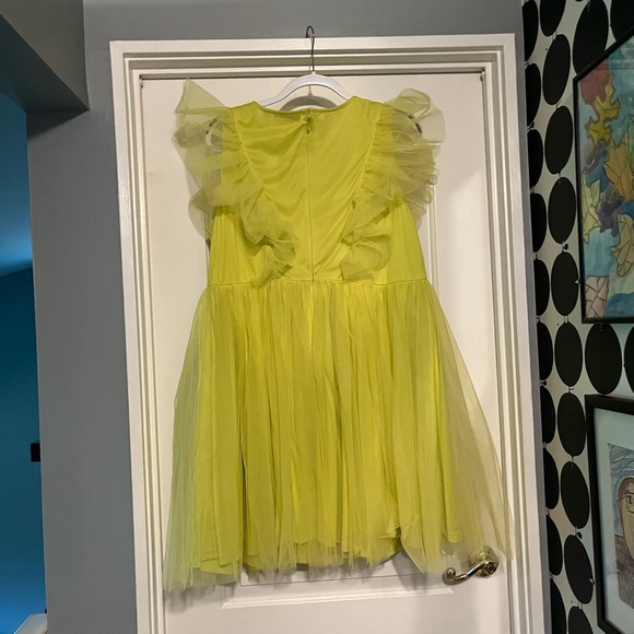 Ruffle tulle cap-sleeve flare dress - Picture 3 of 3